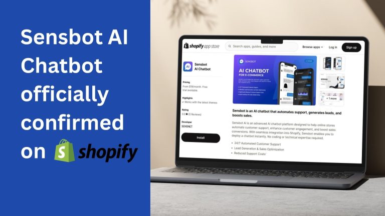 Sensbot confirmed b< Shopify